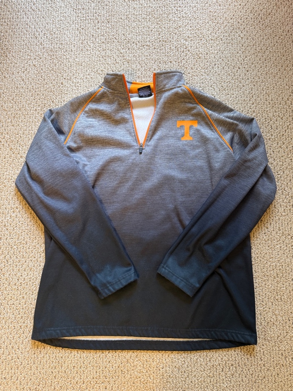 Tennessee Volunteers Men's Gray and Orange Quarter-Zip Pullover Sweatshirt
